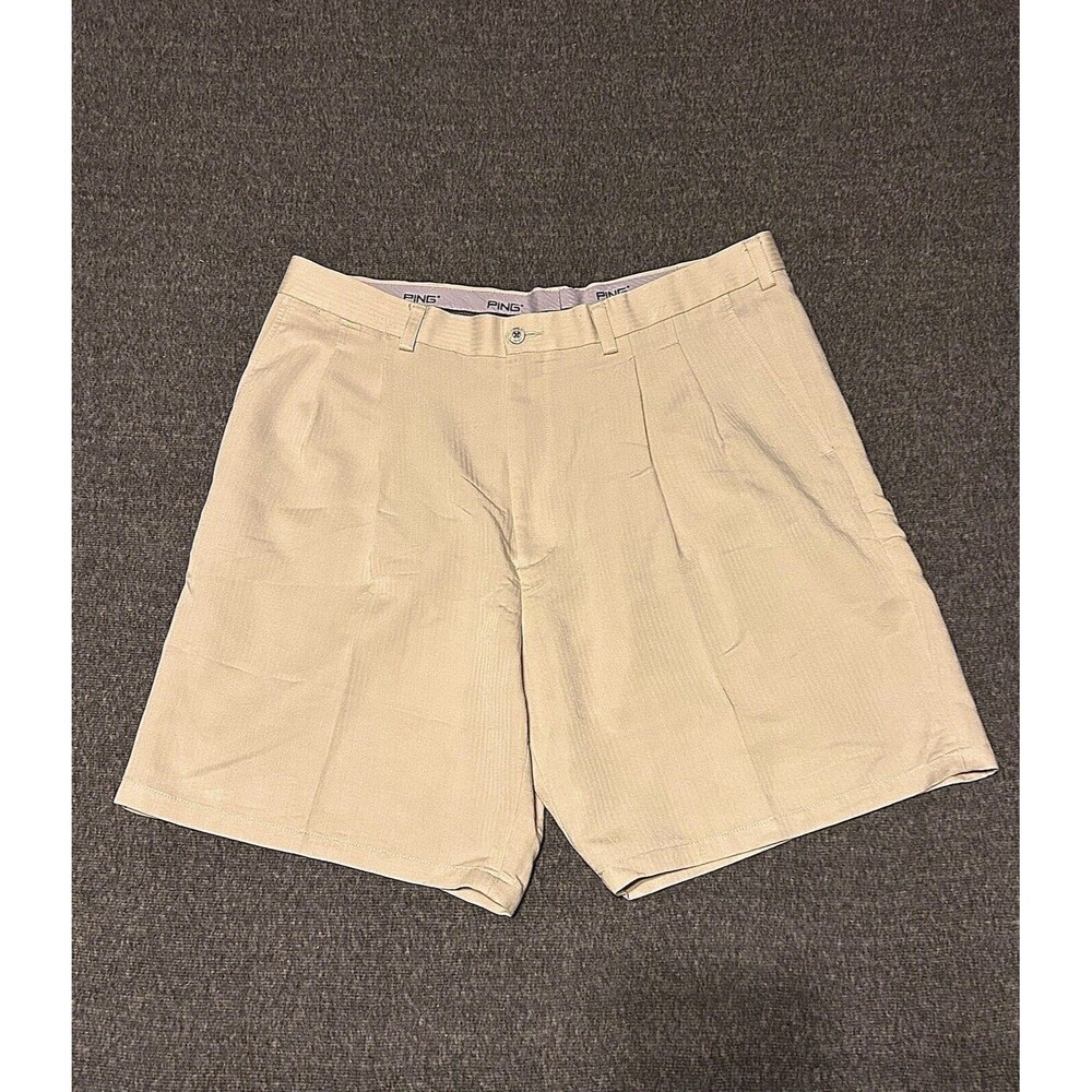 Ping Men's Shorts Cream Beige Chino Golf (Sz 38) RN# 37763